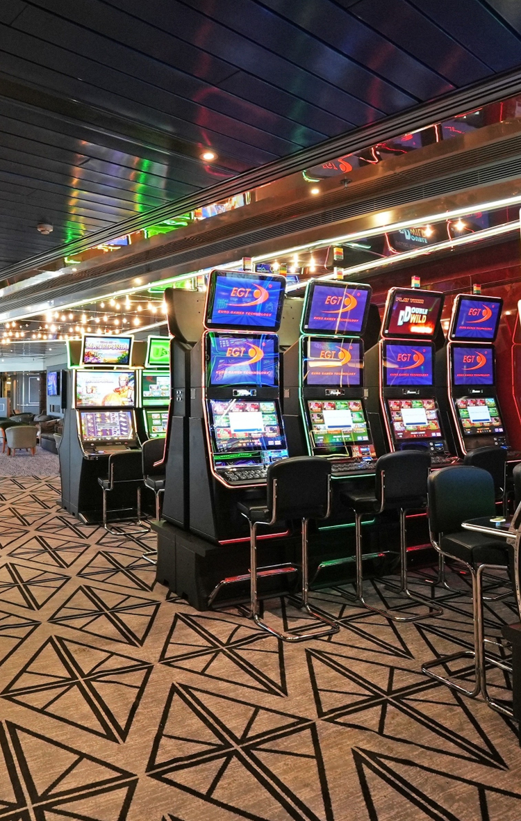 Interior shot of the casino onboard the Celestyal Journey