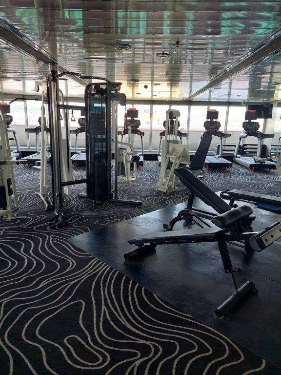 Interior shot of the gym onboard the Celestyal Journey