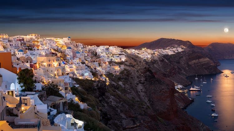 Santorini at night