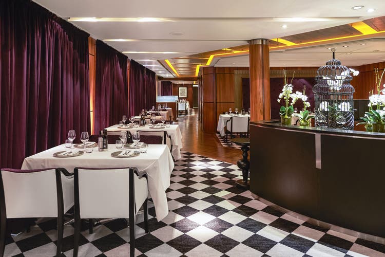 Interior shot of the Thalassa Restaurant onboard the Celestyal Journey