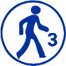Marche modérée : niveau d’activité physique modéré ; marche sur une surface accidentée et avec présence d’escaliers. Peut ne pas être recommandé pour les personnes ayant des difficultés à marcher.