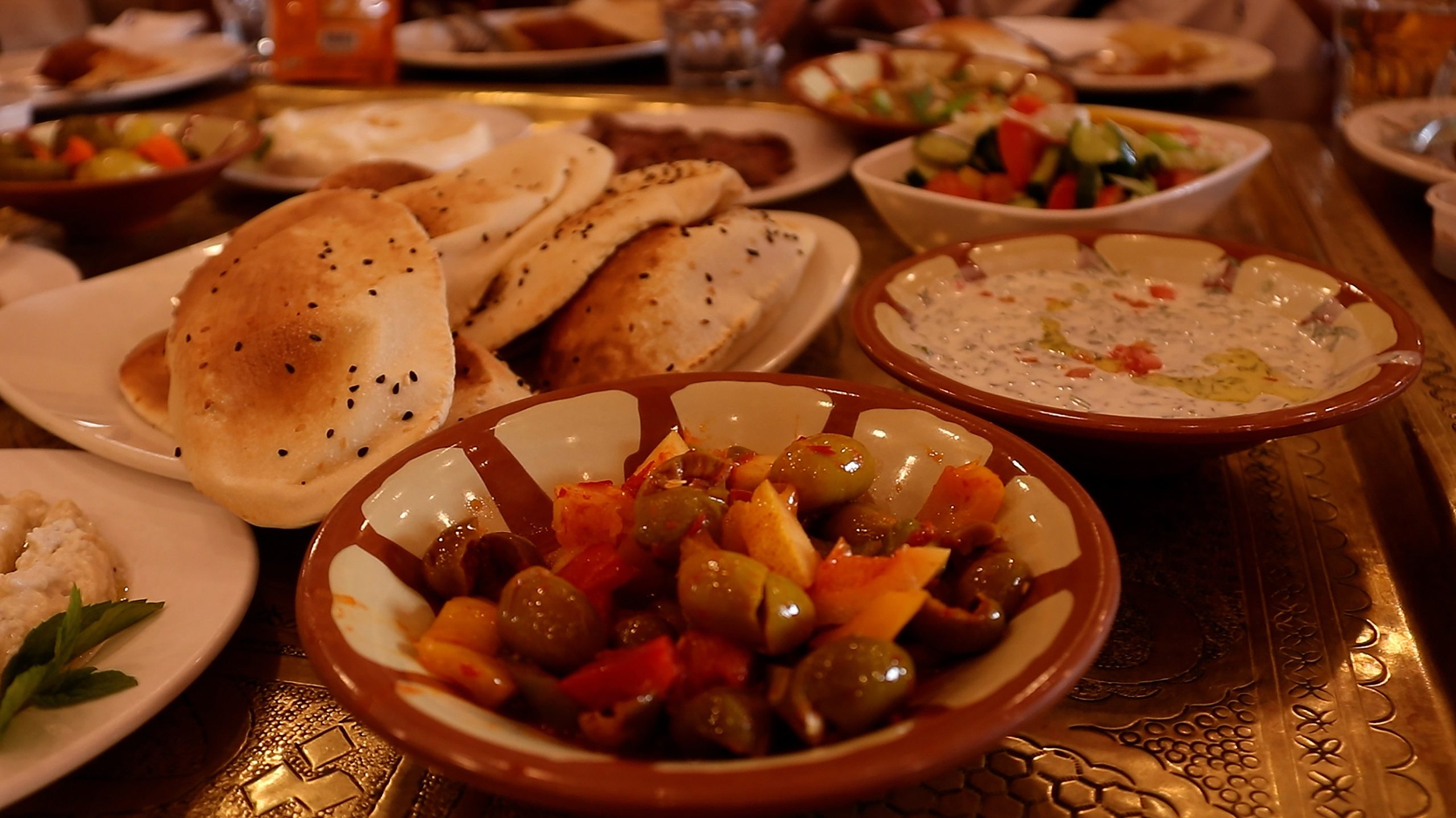 Jordanian Barbecue and Mezze Dishes.
