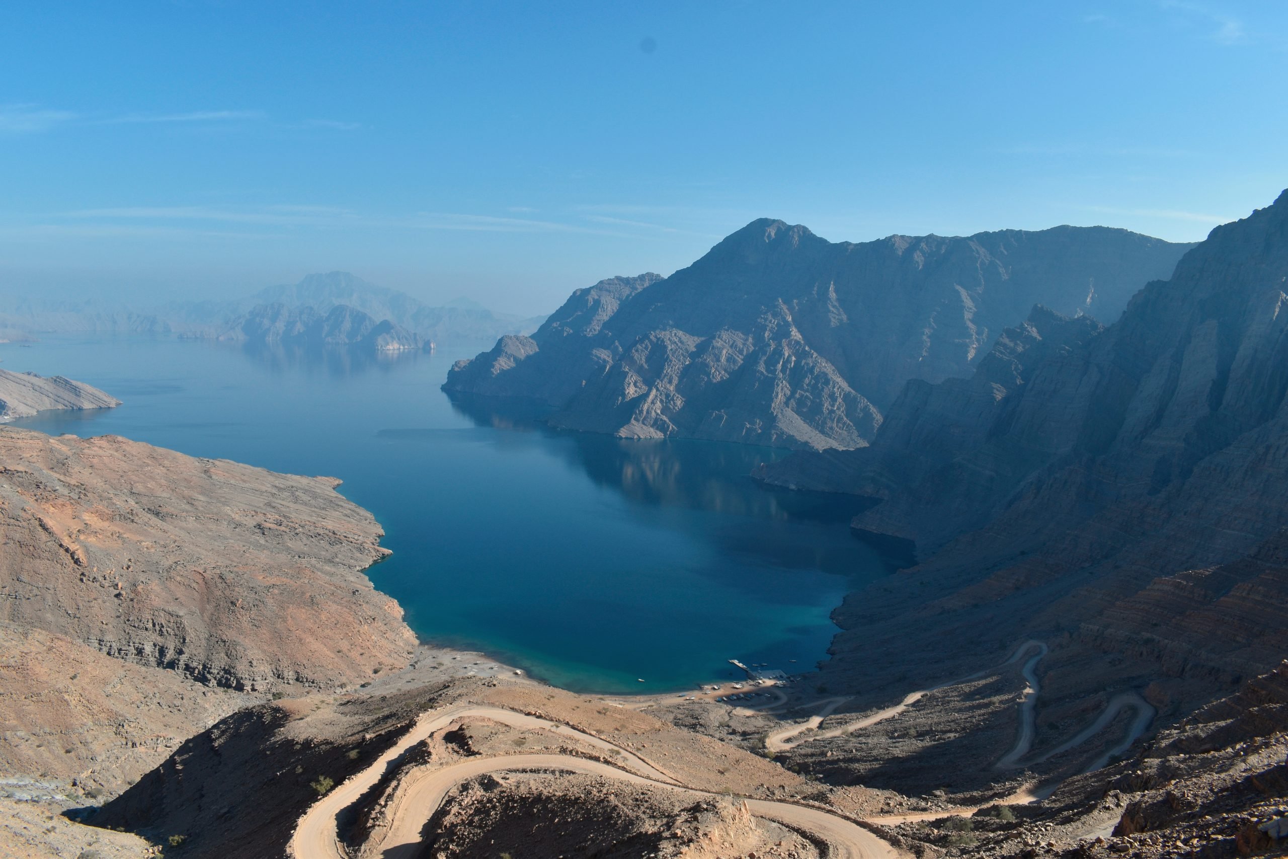 Khor Najd, a fjord in Musandam peninsula, Oman, Scenic coastal highway and fjords