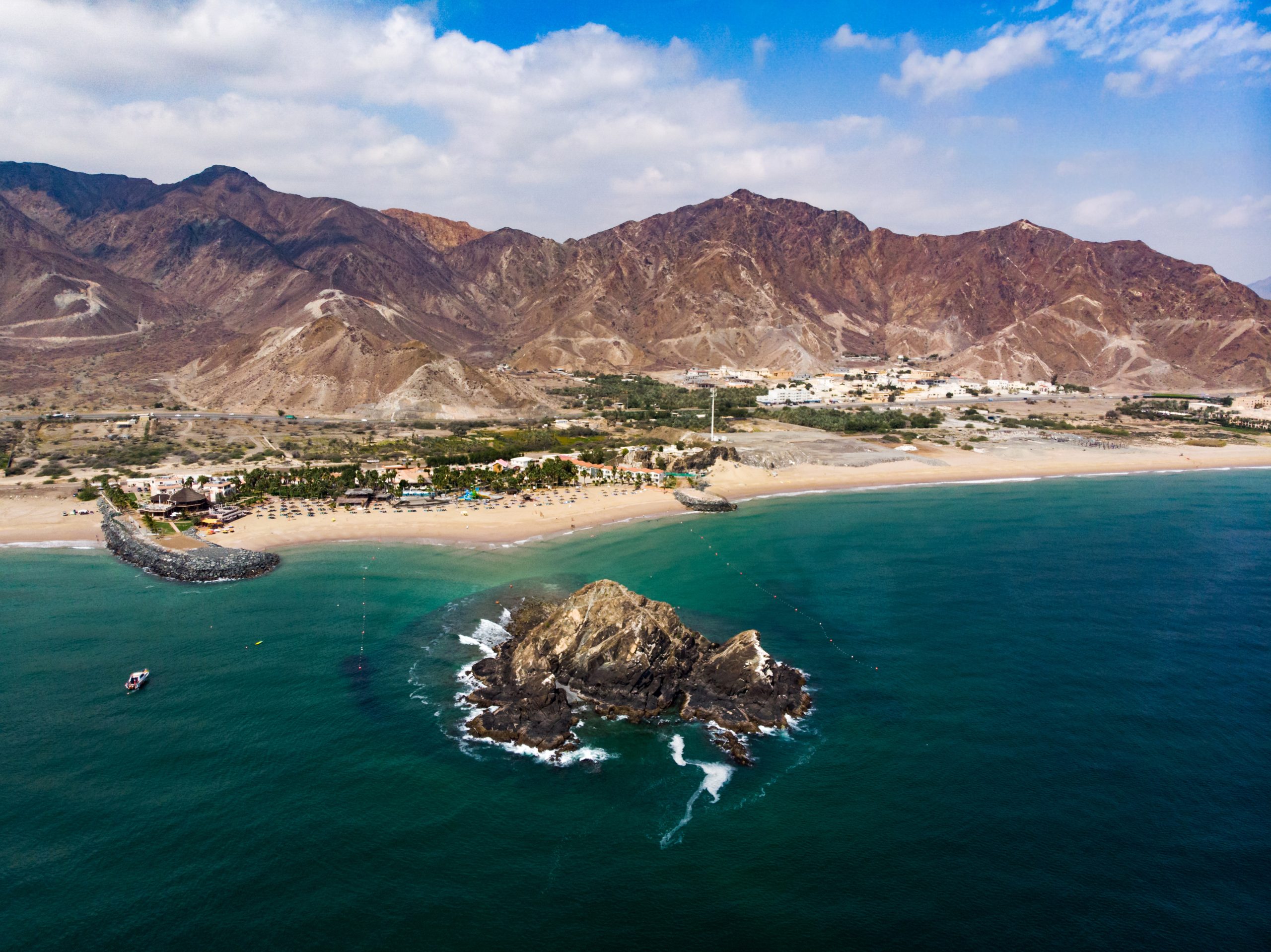 Fujairah sandy beach in the United Arab Emirates