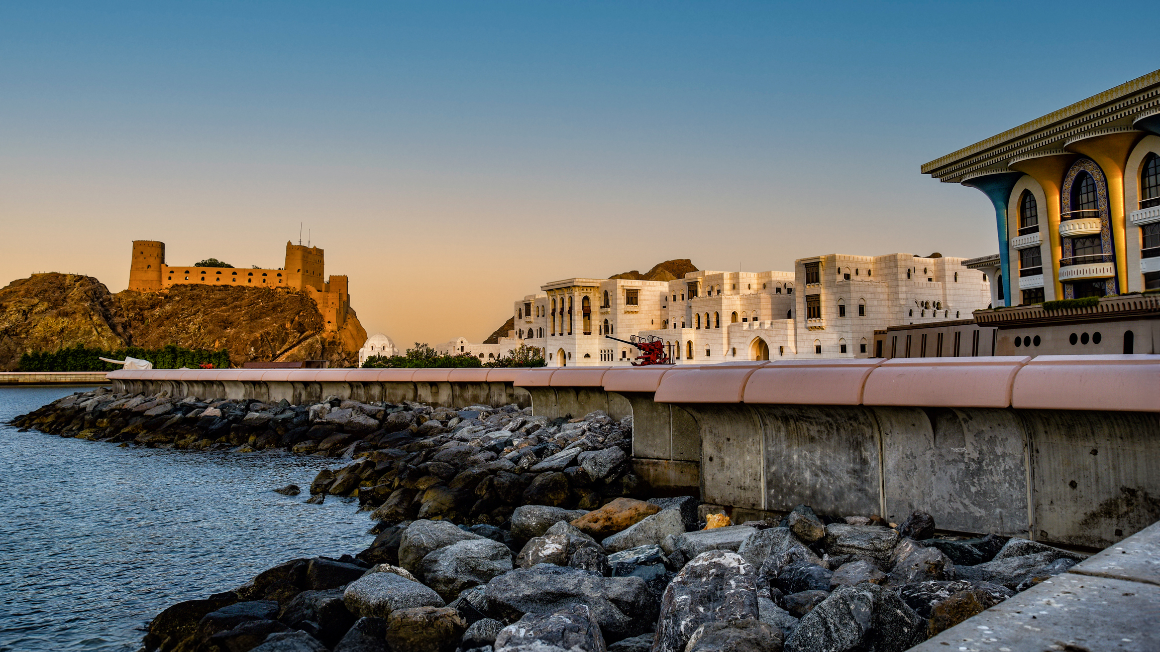 The royal palace and Al Mirani Fort in Muscat, Oman