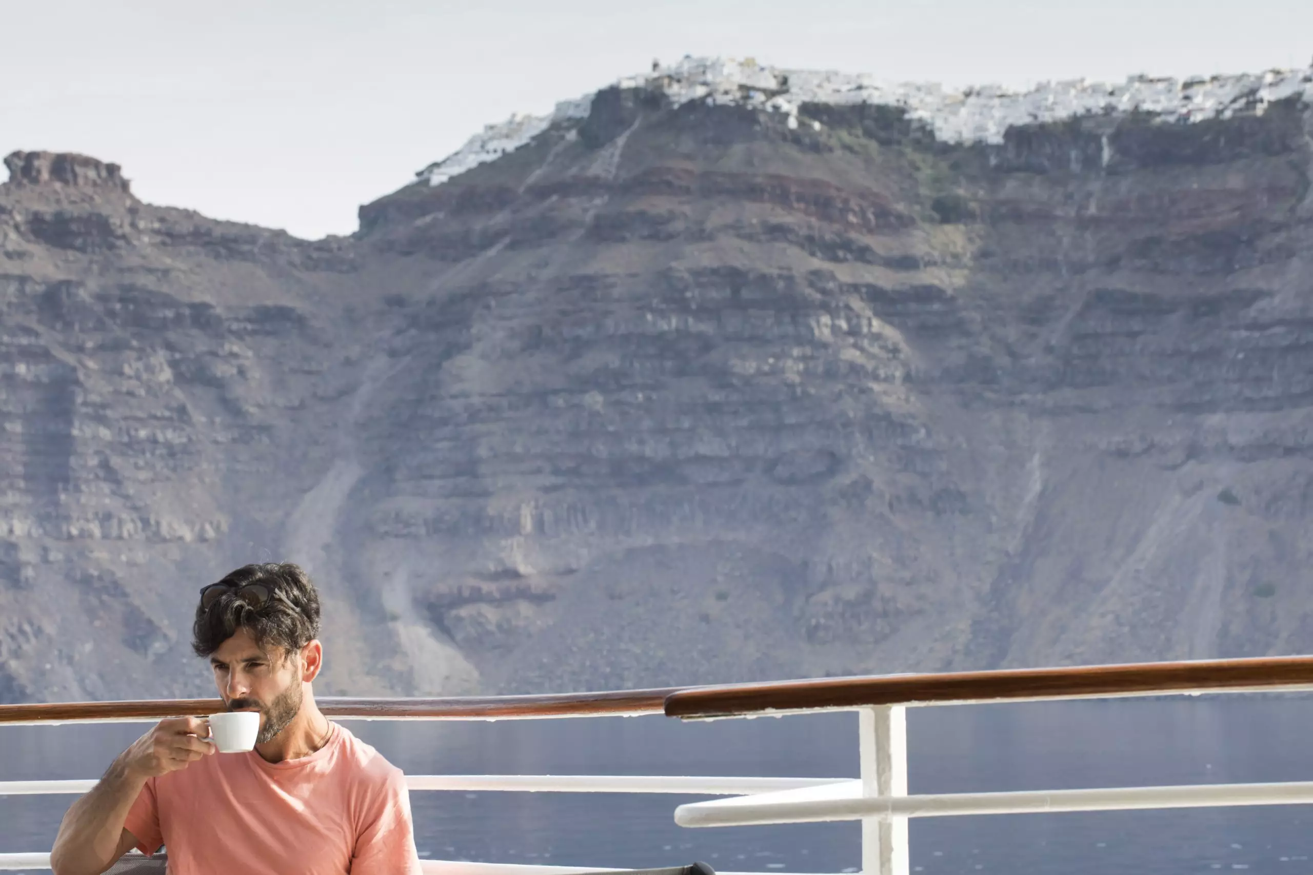 Celestyal Coffee onboard at Santorini